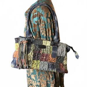 Bohemian hippie grunge quilted plaid patchwork shoulder bag purse  Donna Sharp